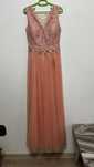 Rochie lungă de seară roz somon marimea 38