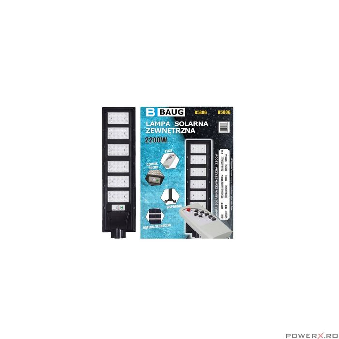 Lampa cu incarcare solara, pentru exterior, proiector 2200 W 2640 lm,