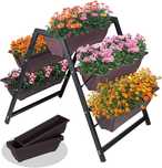 Strat vertical EUROSAKURA, 5 jardiniere, negru si maro