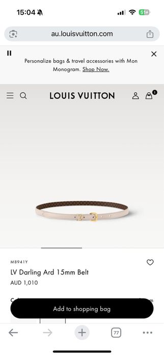 Колан Louis Vuitton, дамски, кремав цвят, размер M-S