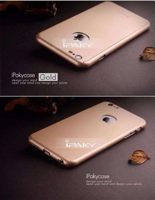 Husa 360º iPaky pentru iPhone 6/6S cu folie de protectie - Gold