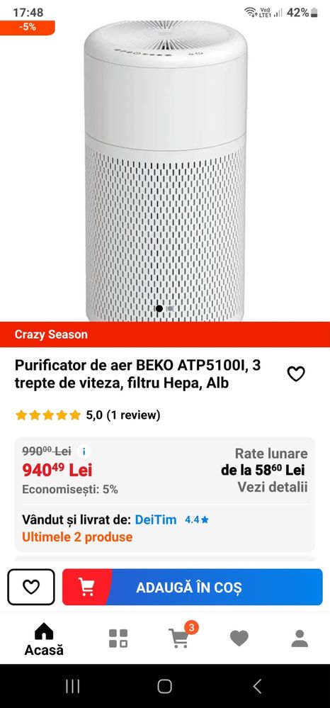 Purificator de aer, ATP 5100l