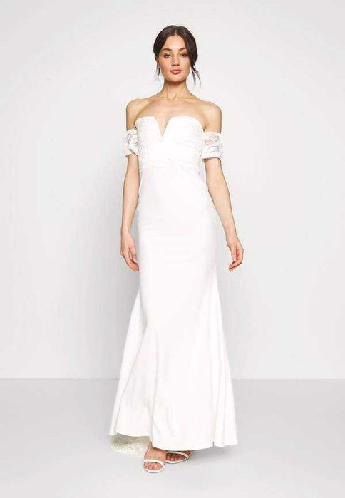 Финална цена! Бяла булчинска и официална рокля Missguided