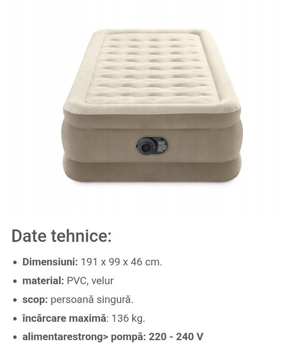 Saltea gonflabila pentru o singură persoană