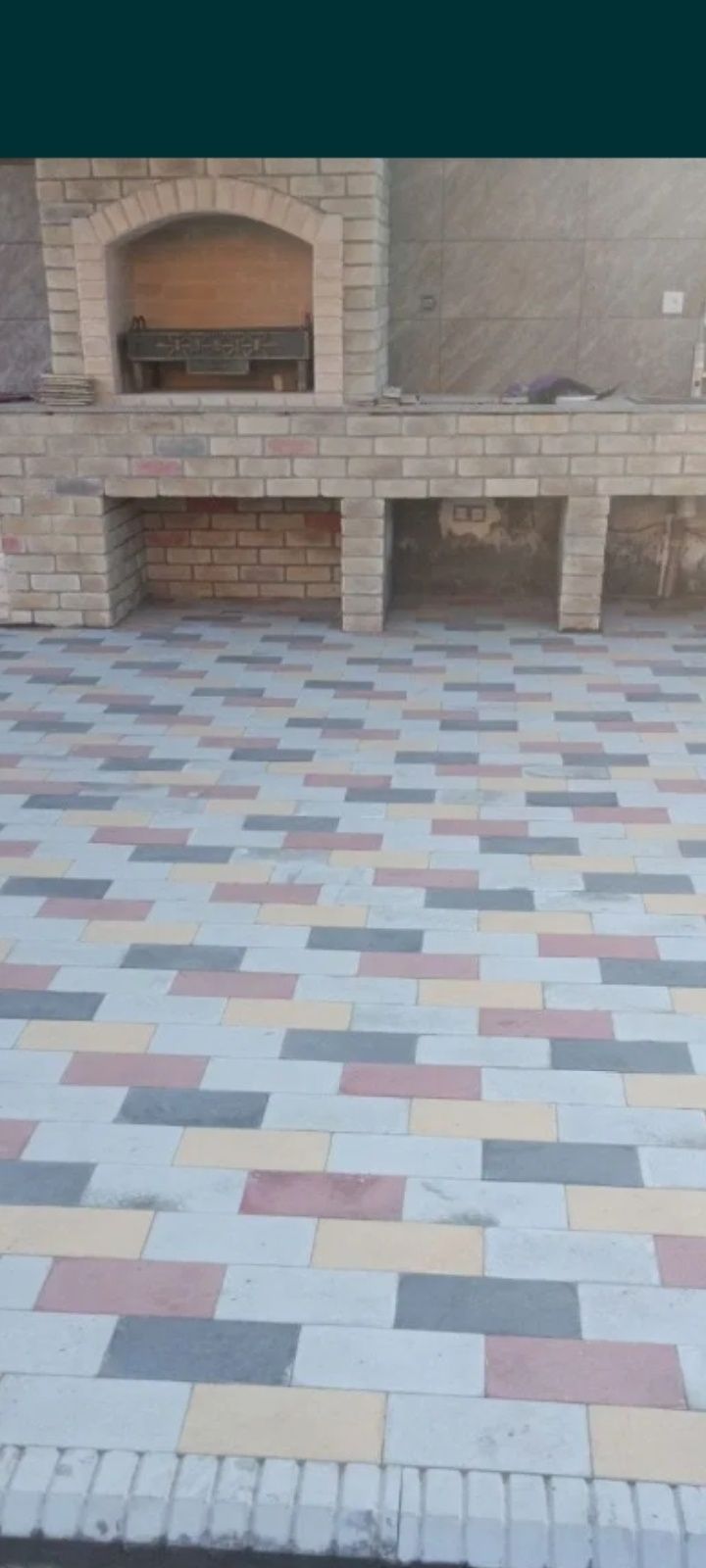 Брусчатка ва кафель ишларни киламиз