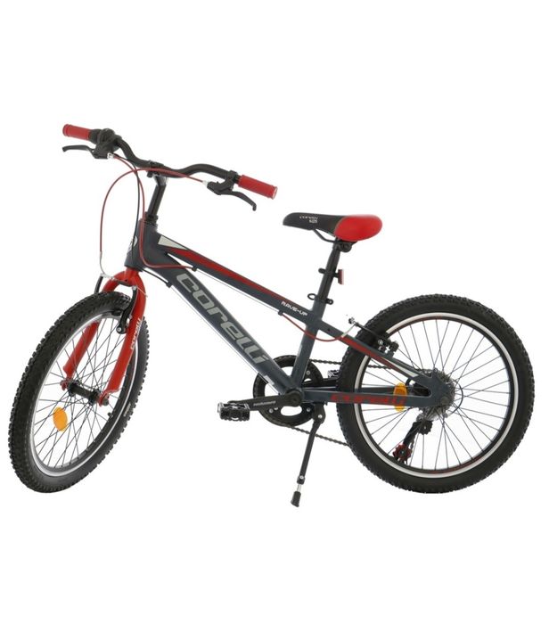 Bicicleta copii Corelli 20", 7 viteze, culoare negru-rosu + casca