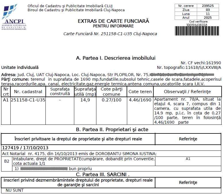 [PF] Garsonieră în zona Plopilor, renovată și utilată, cu boxă proprie