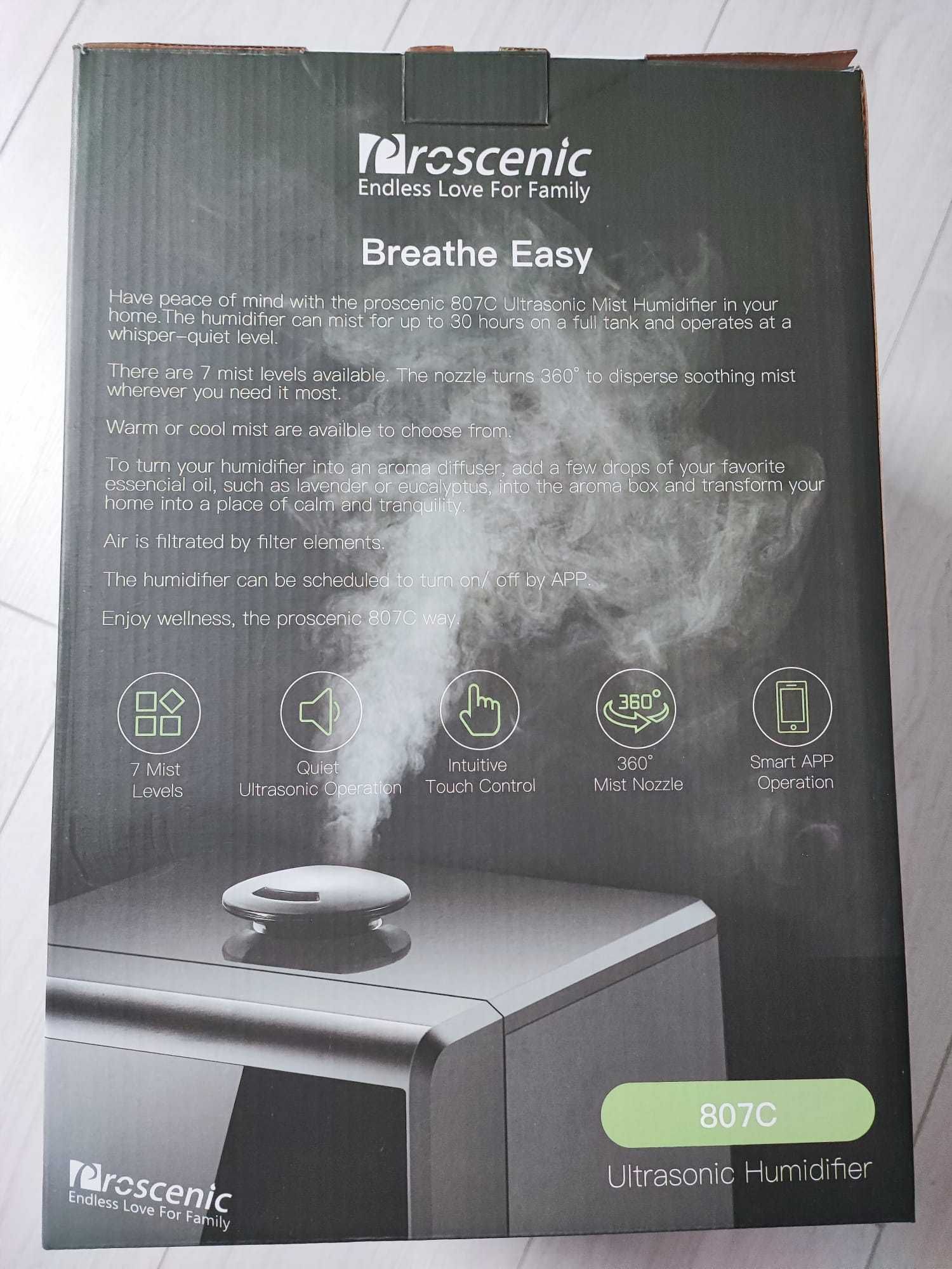 Proscenic ultrasonic mist umidificator 807C