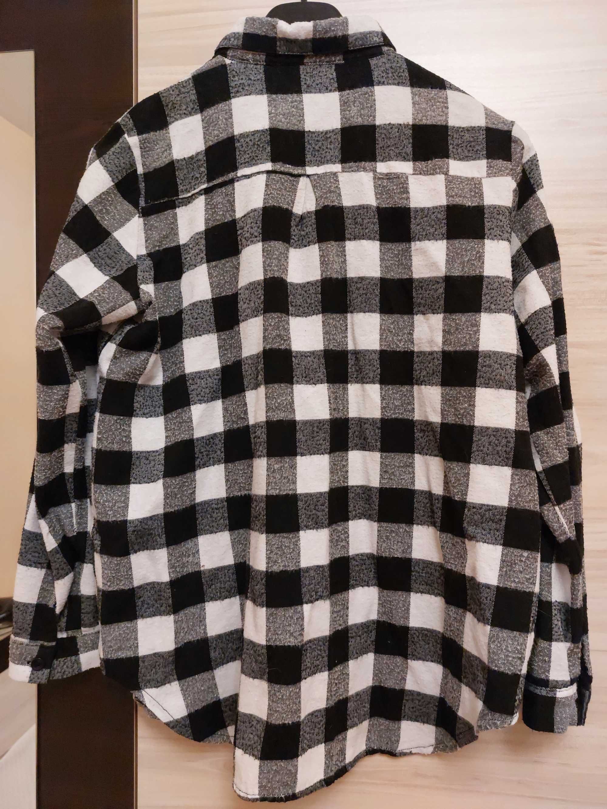 Дамска/тийн черно-бяла карирана риза