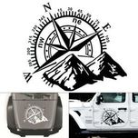 Планина с компас Стикер OFF road 4x4 stickers /Изработка на стикери