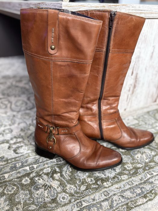 Cizme piele maro cognac Benvenuti