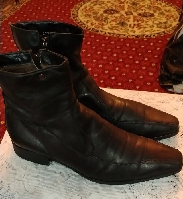 Мужские полусапожки кожа, мех - 100 %, Италия.