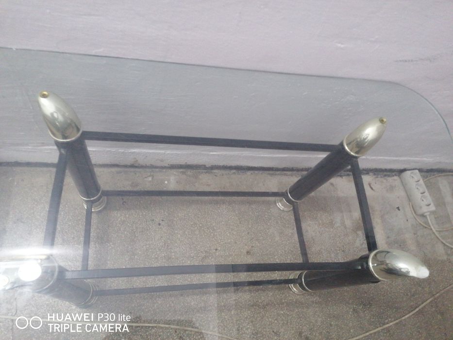 Masuta sticla  cafea cadru metalic