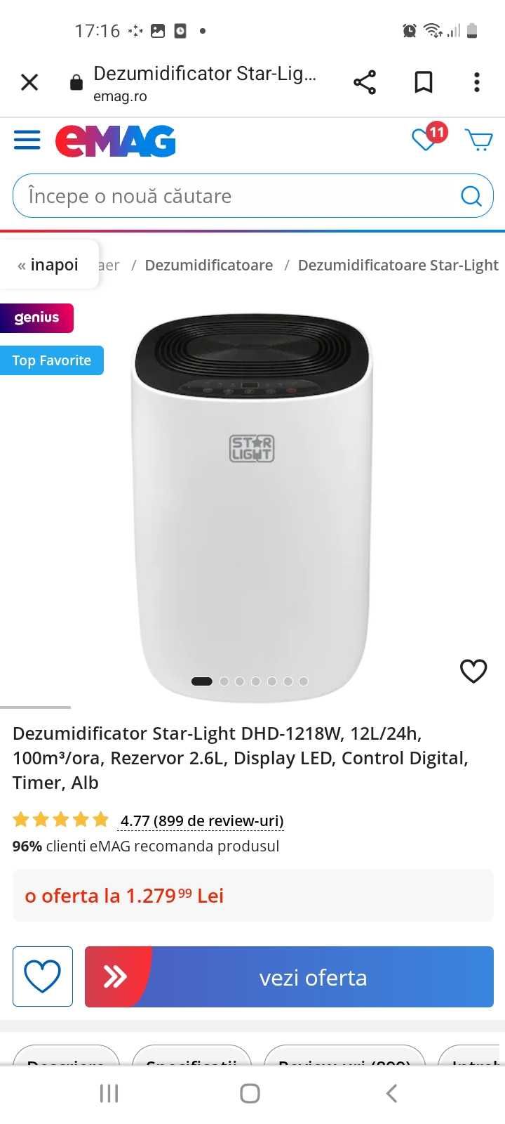 Dezumidificator Star-Light model DHD-1218W