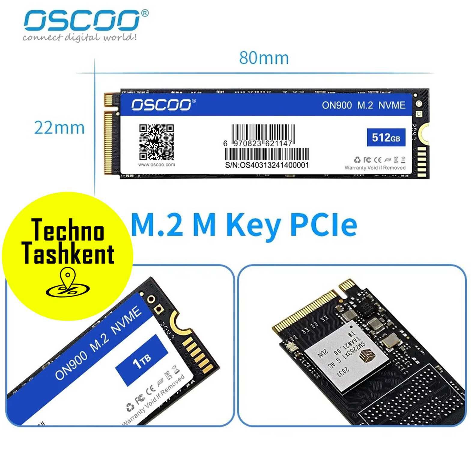 Твердотельный диск Oscoo SSD M2 3500Мб/с 128 GB, SSD жесткий диск M.2