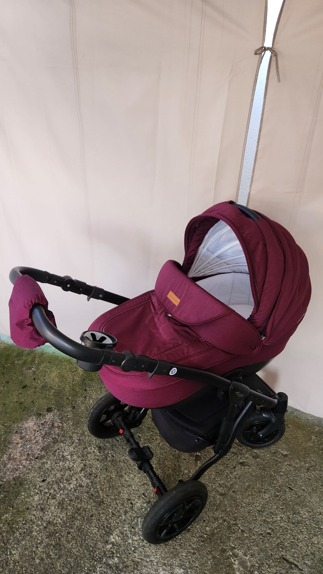 Carucior 3 in 1 Adamex Barletta, Burgundy Red