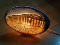 Lampa veioza decoratiune, intrerupator, suvenir Partenon Atena Grecia