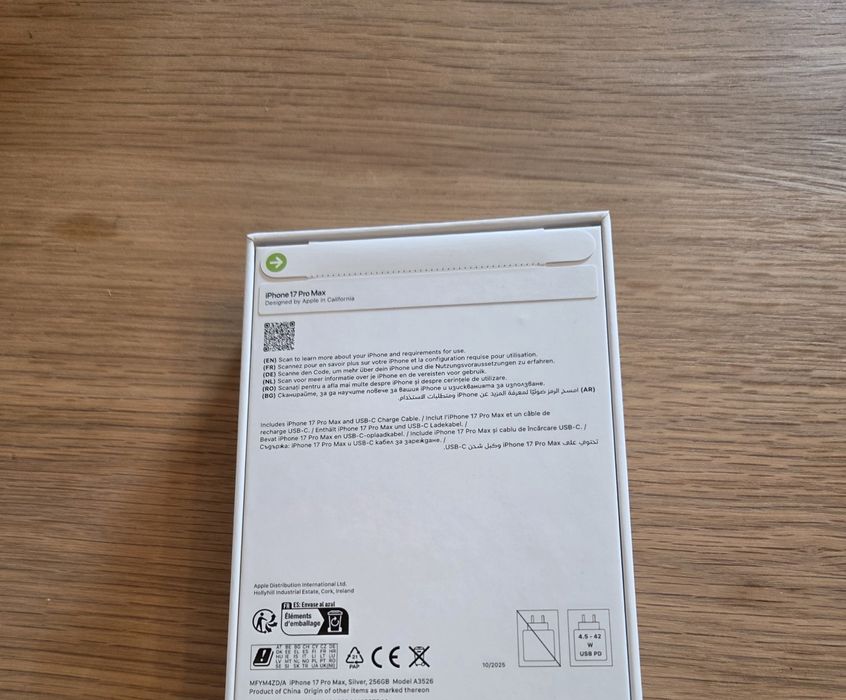 iPhone 17 pro max, 256 gb, Silver, sigilat/neactivat