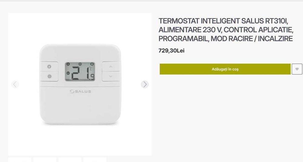 Termostat ambiental Salus RT310i wireless control internet smartphone