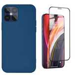 Husa Catifea Alcantara Case + Folie Sticla Iphone 11/12/13/14 PRO MAX