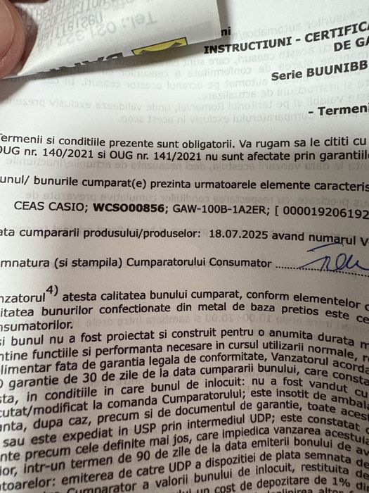 Vand Casio G Shock GAW100