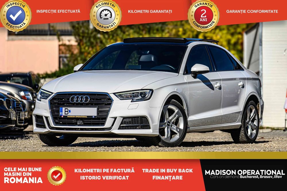 Audi A3 DSG Pilot Automat Pano 204 cai Scaune electrice Piele neagra 17'