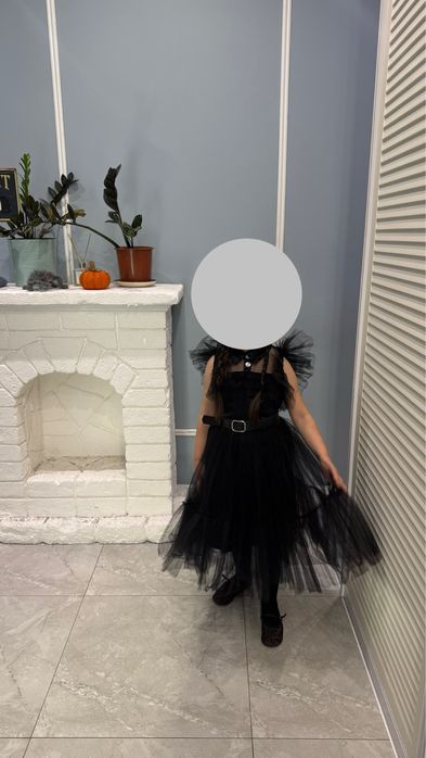 Платье черное уэнсдей для девочки