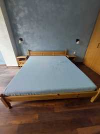Легло от масивна дървесина с 2 шкафчета (без матрак) 190×200.