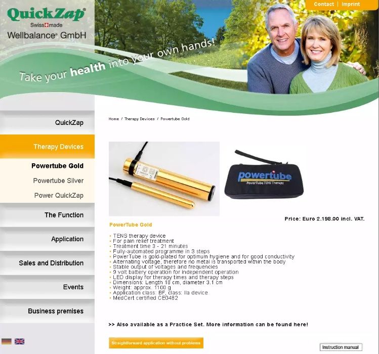 Aparat medical QuickZap Power Tube Gold TENS Device