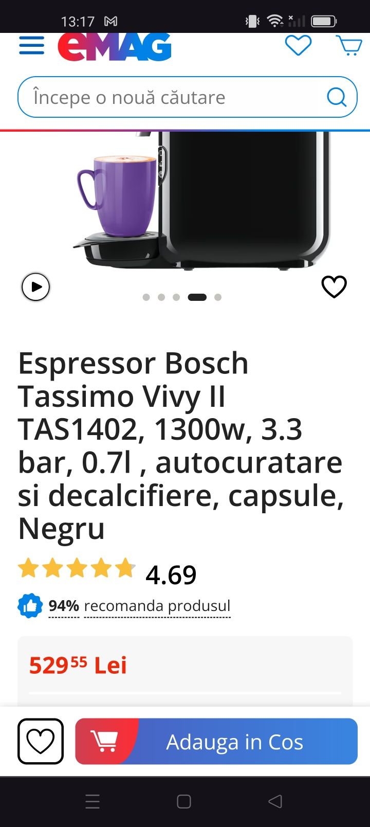 Vând aparat de cafea Bosch nu Philips