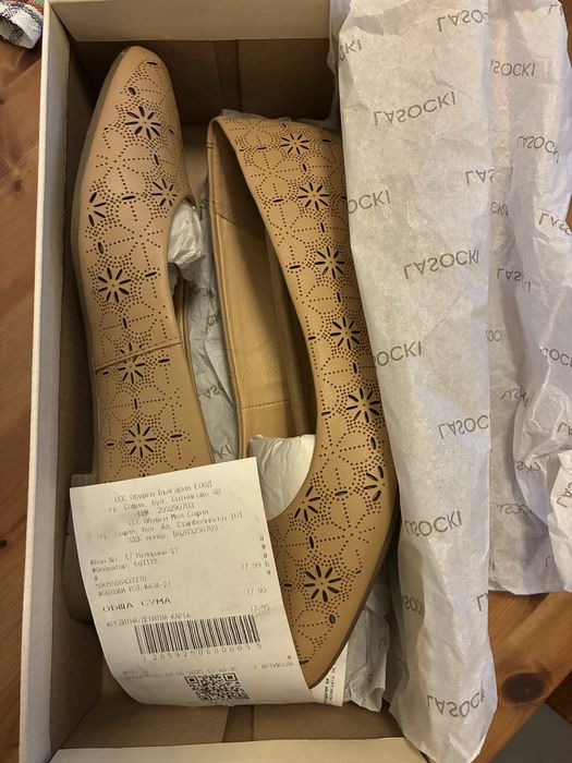 Дамски обувки 37н естествена кожа Lasocki