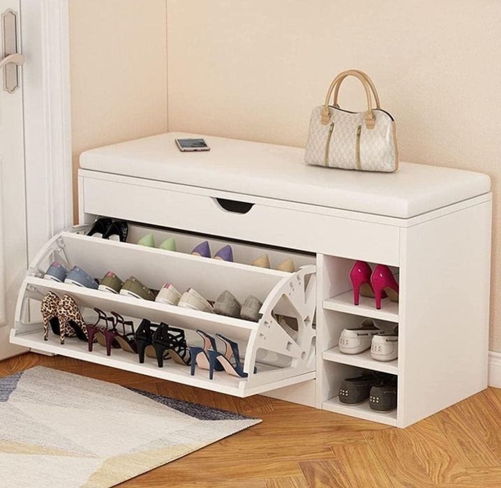 Pantofar, dulap pentru pantofi 100 x 30 x 51 cm, Alb