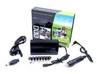 Incarcator universal laptop, priza si auto, 120W, 8 conectori, NOU!
