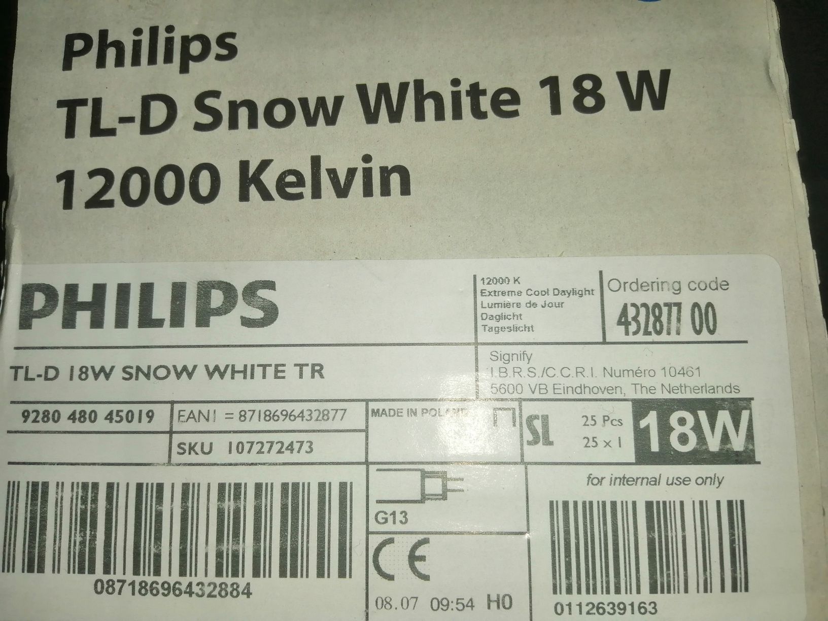 Vand tuburi fluorescente 18W Philips, sigilate, lumina rece Snow white