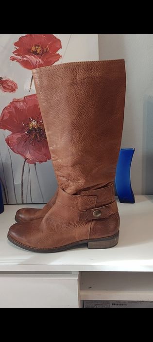 Cizme inalte pana la genunchi  maro piele naturala  Tommy Hilfiger