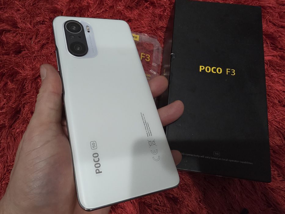 -Xiaomi Poco F3, Nou, 256Gb, 8Ram, Silver, impecabil, bat: 100%, cutia