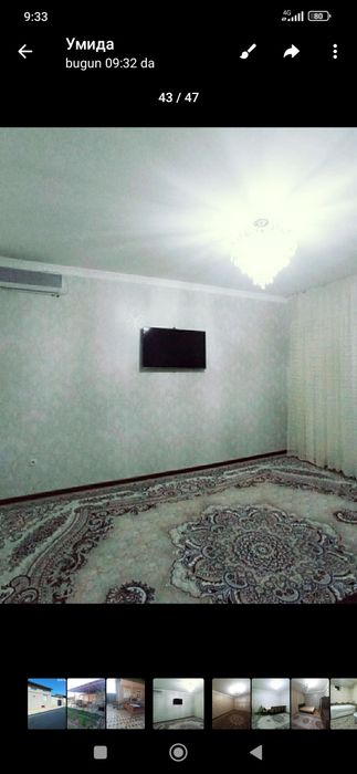 Ховли сотилади уч кахромон постидан 7 км кирганда 6 сотих 4 хона