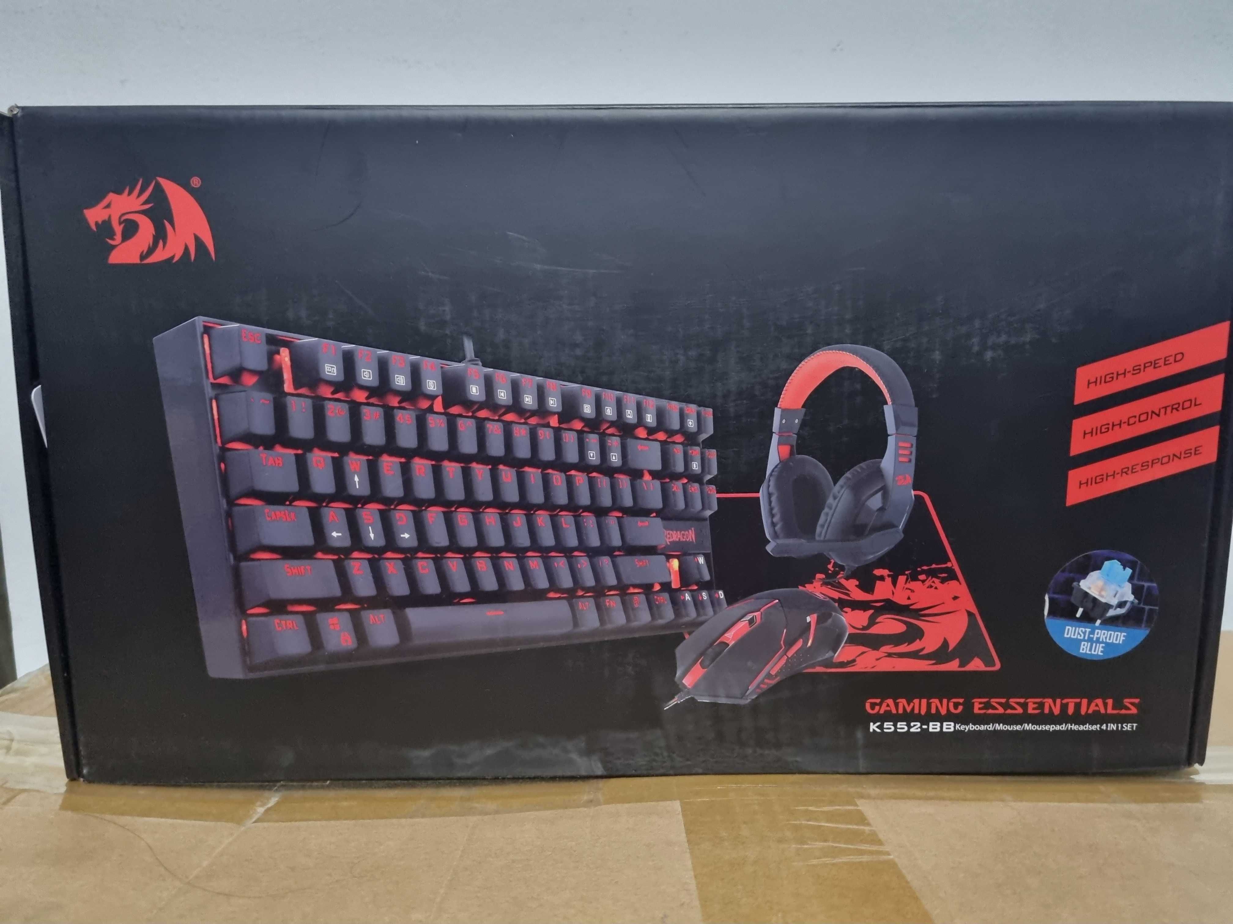 Set gaming Redragon - K552-BB, 4 in 1, negru/rosu