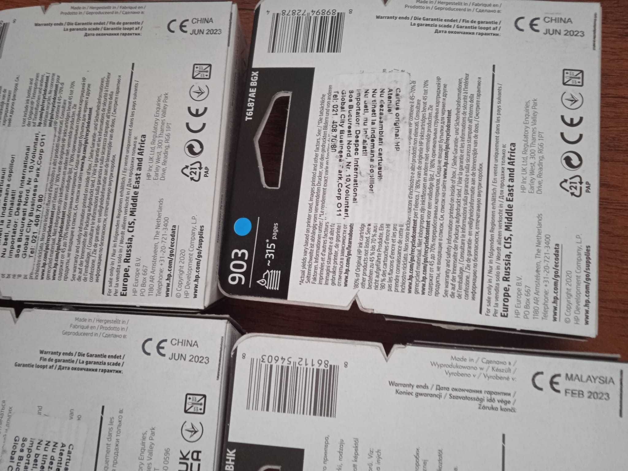 Vand cartuse imprimanta HP 903 si 655