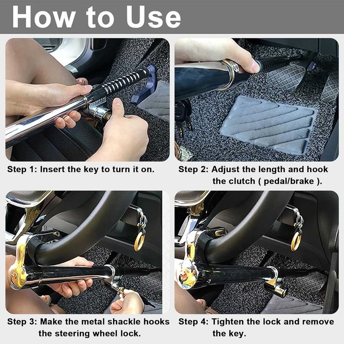 Blocare Volan Antifurt, Telescopic, Inox, 36-82cm, REDUS de la 459RON