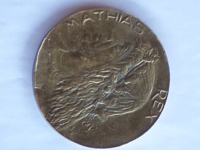 placheta bronz mathias rex matei corvinul