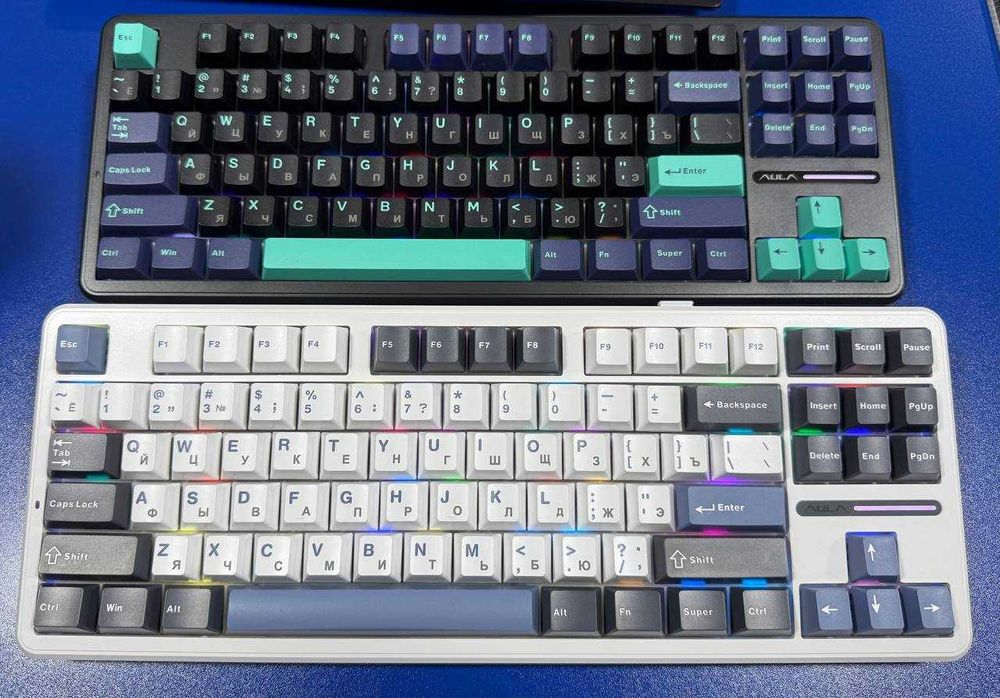 КЛАВИАТУРА AULA F87 PRO rus/eng механика оригинал100%black -3в1