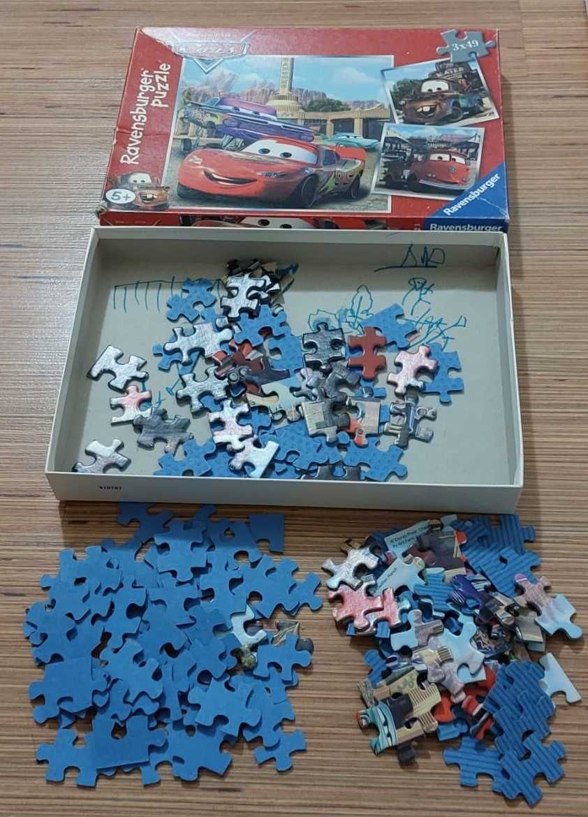 Puzzle Ravensburger Cars Disney Pixar 3 in 1, 49 piese fiecare,  5+