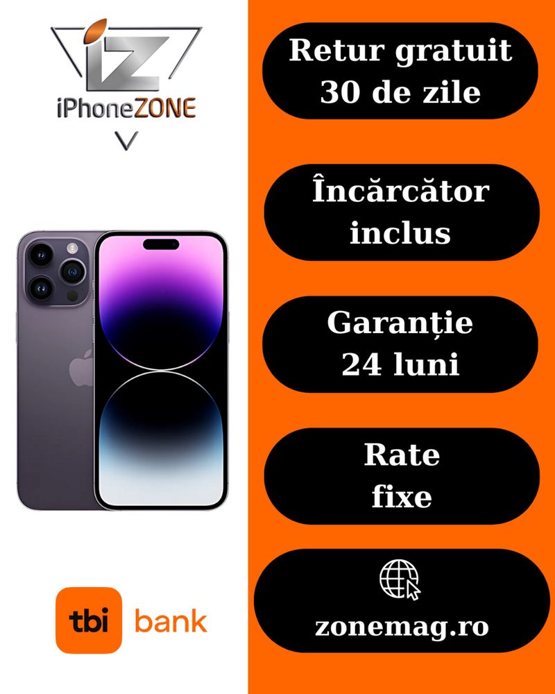 Magazin vinde iphone 14 pro max 256gb 100# Grad B Garantie 24 luni