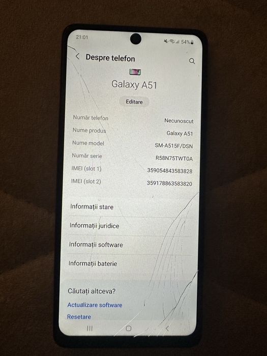 Samsung Galaxy A51, 128GB, arată ca nou”