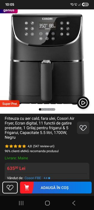 Air fryer Cosori 5.5L