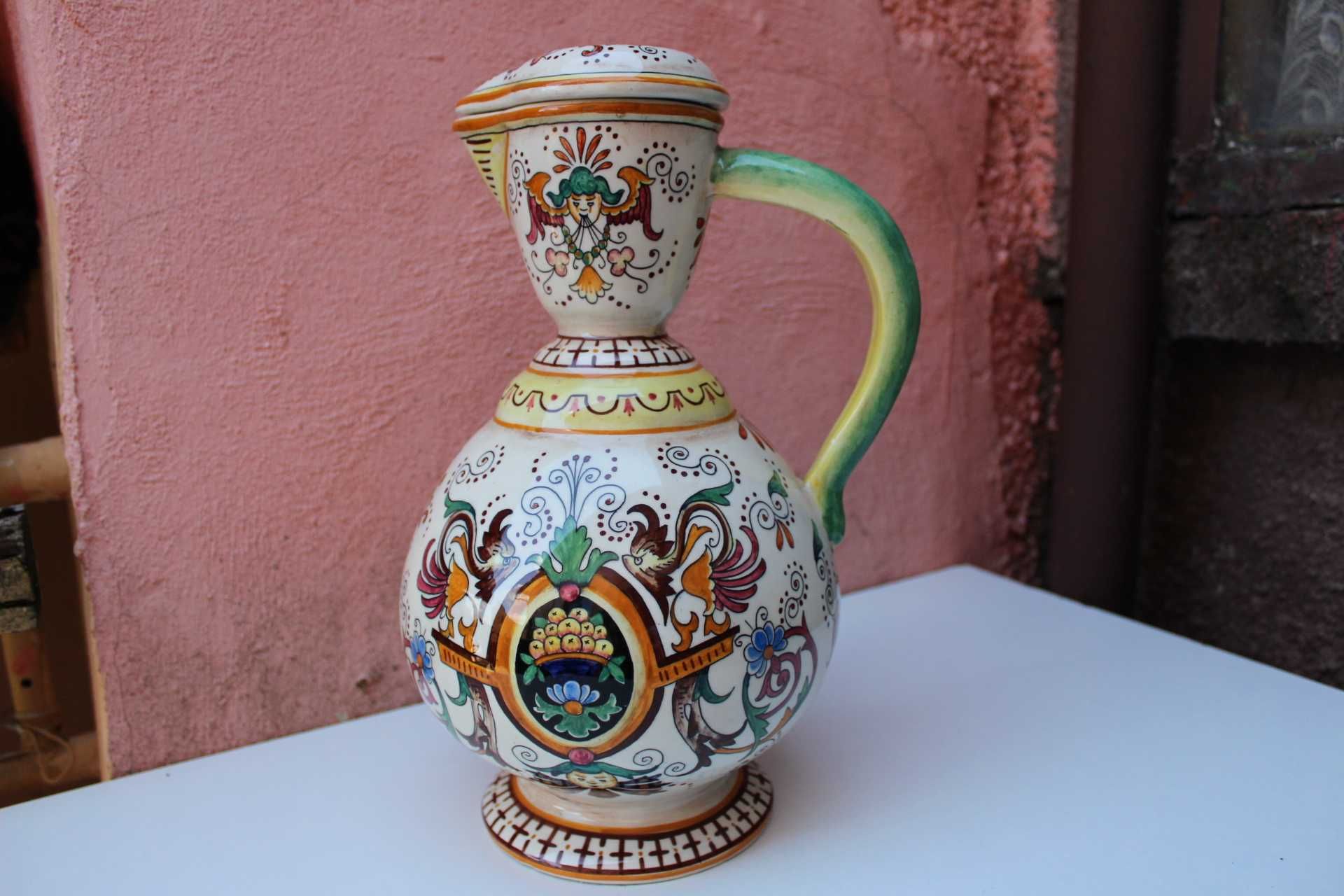 Carafa exterior ceramica DERUTA - Italia, Raffalessco Dragon pottery