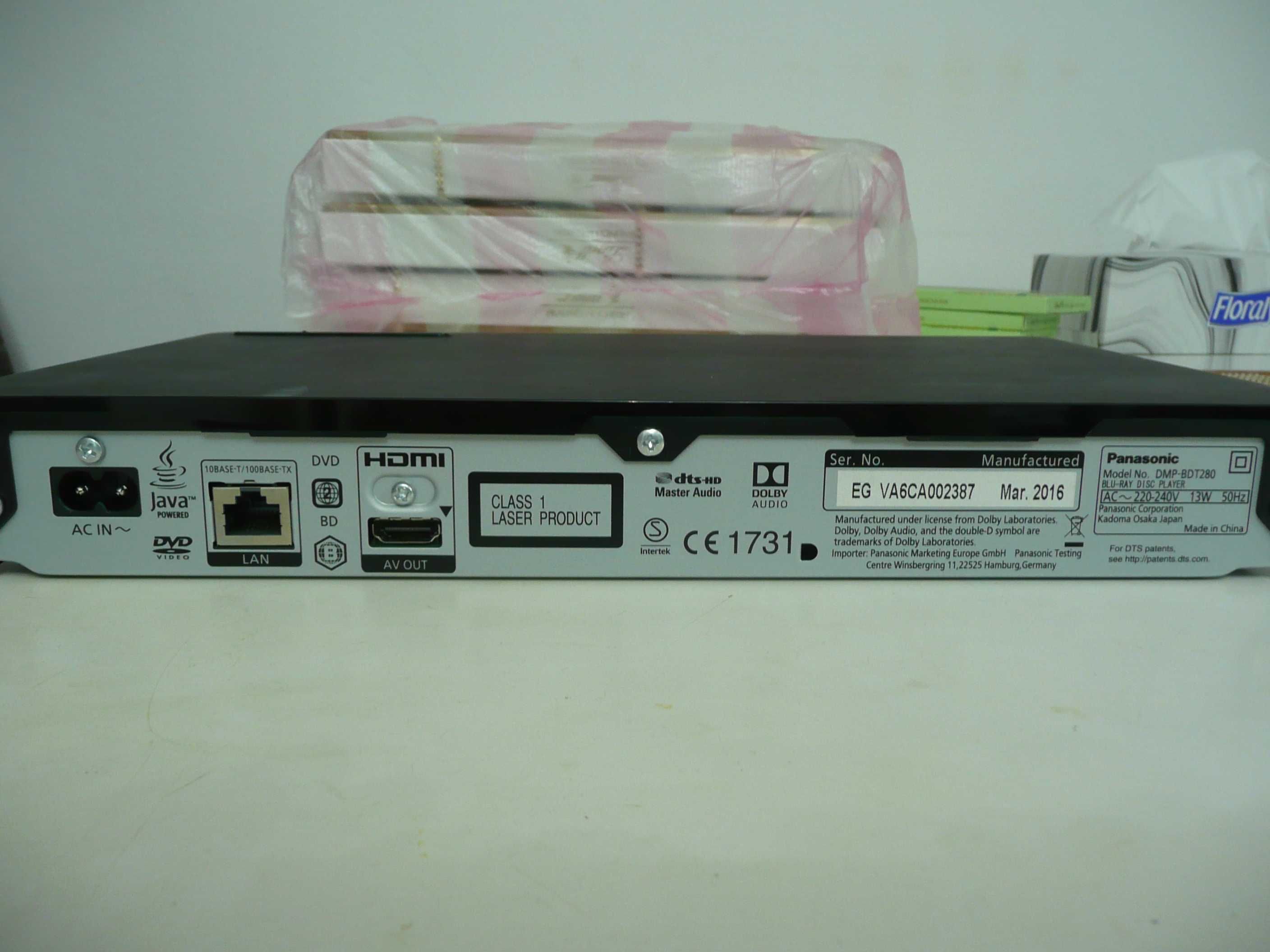 Panasonic DMP-BDT280 – Blu-ray 3D Player cu Telecomandă Originală