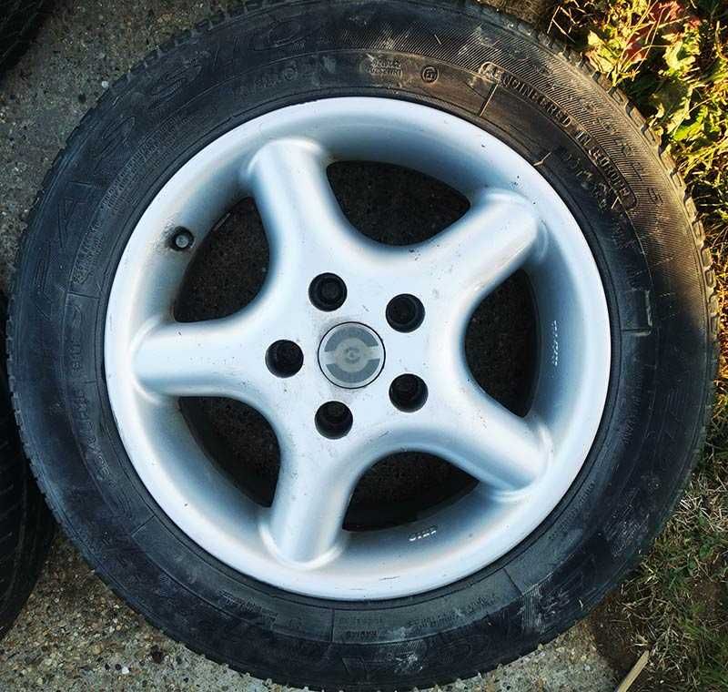 4 алуминиеви джанти с гуми 5x112 Ф57,1мм за фолксваген ауди шкода сеат