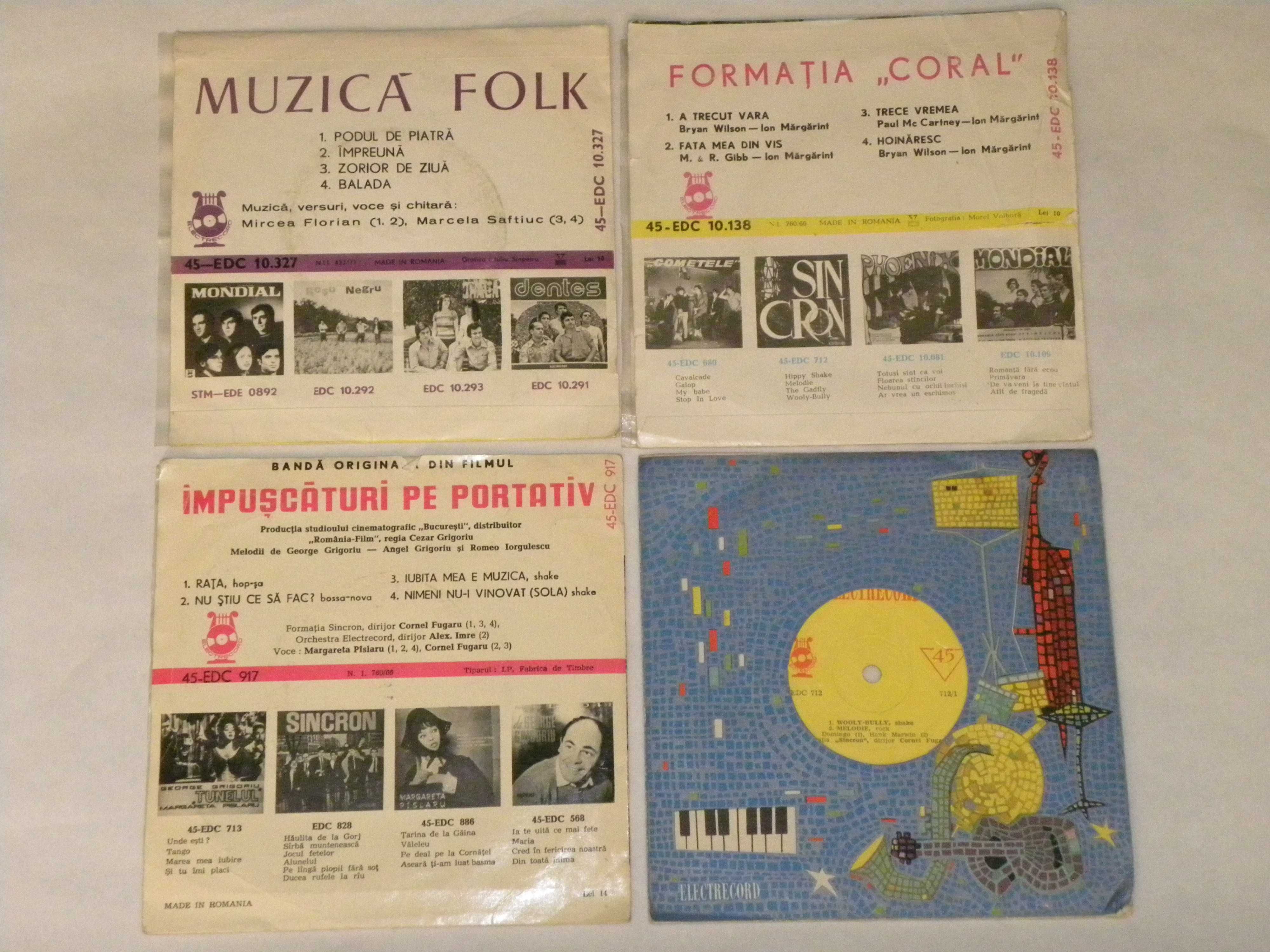 Viniluri rare: Coral, Sincron, Margareta Paslaru si Cornel Fugaru